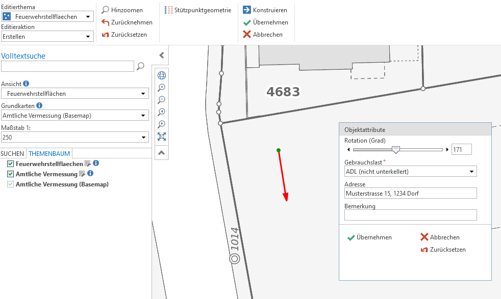 Feuerwehrstellflächen webGIS