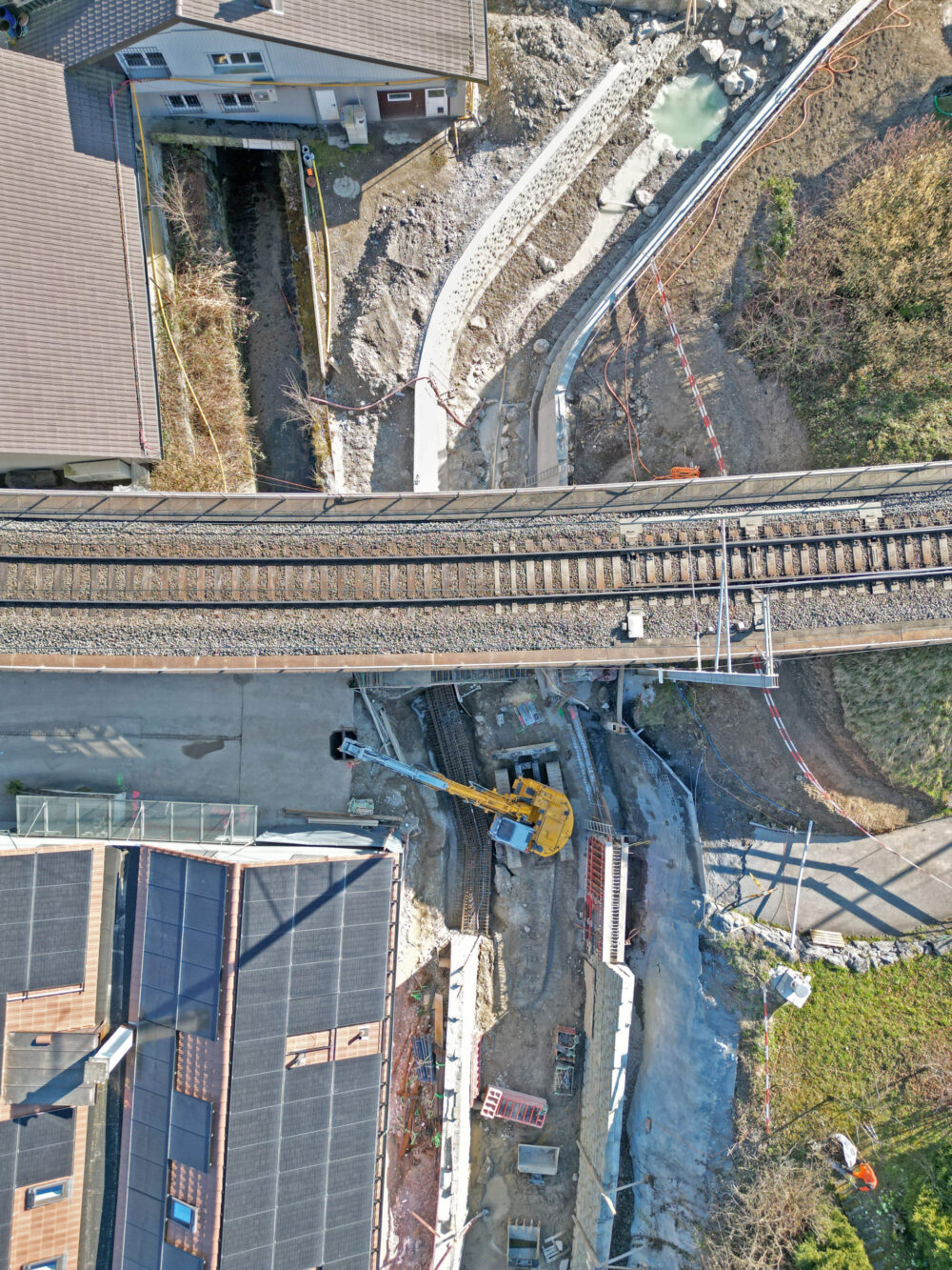 Das SBB Viadukt in Feldbach aus der Vogelperspektive