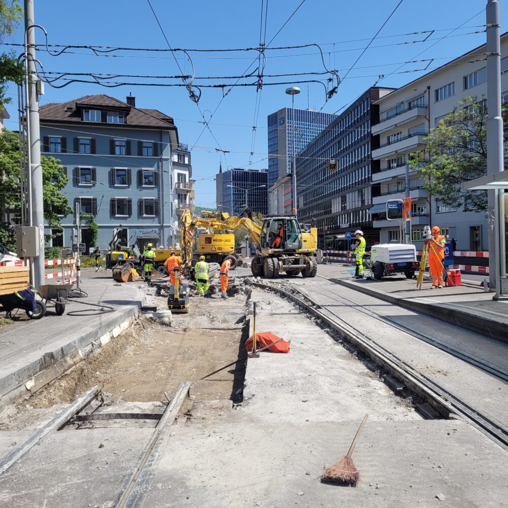 Am Bahnhof Wiedikon ZH finde derzeit Gleisarbeiten statt