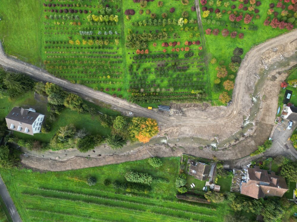 Drohnenaufnahme Revitalisierung Feldbach aus dem Oktober 2024